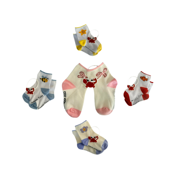 Crrabbi Socks - Kids Crew Sock & Fasteners 5 Pack
