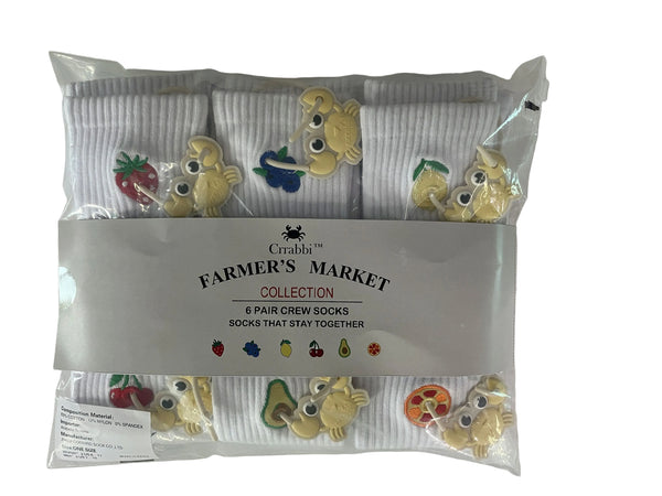 Crrabbi Adult Crew Socks - Farmers Market Collection 🍓