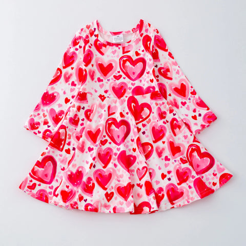 Valentine’s Watercolor Hearts Dress