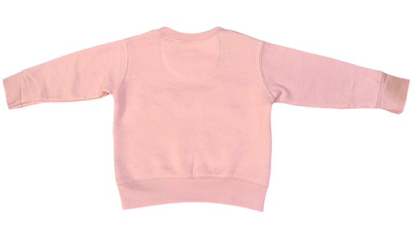 “Love” Rose Pink Hand-Embroidered Sweatshirt