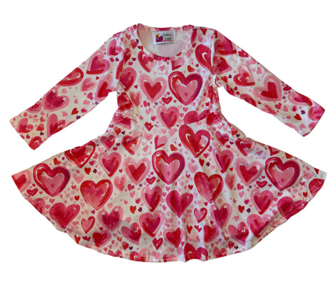 Valentine’s Watercolor Hearts Dress